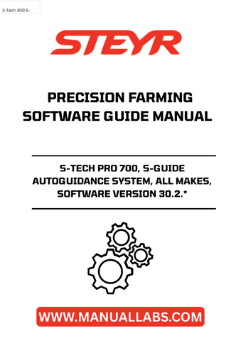 Experience unparalleled precision in your farming operations with the STEYR S-TECH PRO 700 S-GUIDE Autoguidance System. Designed for all makes, this advanced system integrates seamlessly with your existing equipment, ensuring you achieve optimal performance and efficiency in the field. With software version 30.2.*, you can trust that you are equipped with the latest technology to enhance your agricultural practices.