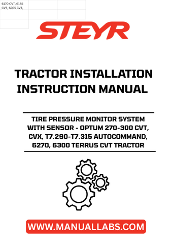 Introducing the STEYR Tire Pressure Monitor System with Sensor, designed specifically for the Optum 270-300 CVT, CVX, T7.290-T7.315 Autocommand, 6270, and 6300 Terrus CVT tractors. This advanced system ensures optimal tire performance by continuously monitoring tire pressure, helping you maintain efficiency and safety on the field.