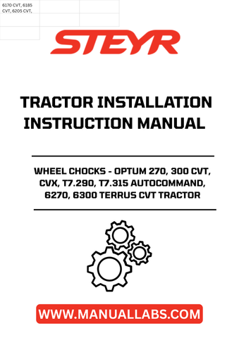 Introducing the STEYR Wheel Chocks, specifically designed for the Optum 270, 300 CVT, CVX, T7.290, T7.315 Autocommand, 6270, and 6300 Terrus CVT tractors. These essential accessories provide superior stability and safety, ensuring your equipment remains securely in place during maintenance or when parked on inclines.