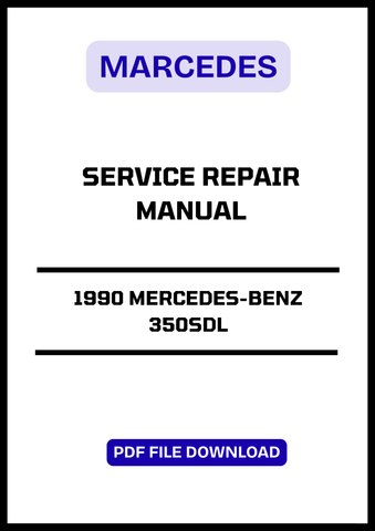 This is an Original factory Service And Repair Manual for 1990 Mercedes-Benz 350SDL. Contains High Quality Images, Circuit Diagrams and Instructions to Help You to Service And Repair Your Machine. This Manual Can Be Used By Anyone From A First Time Owner/Amateur To A Professional Technician. All Manuals Are Printable, without restrictions, contains Searchable Text and bookmarks.