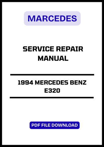 This is an Original factory Service And Repair Manual for 1994 Mercedes Benz E320. Contains High Quality Images, Circuit Diagrams and Instructions to Help You to Service And Repair Your Machine. This Manual Can Be Used By Anyone From A First Time Owner/Amateur To A Professional Technician. All Manuals Are Printable, without restrictions, contains Searchable Text and bookmarks.