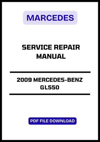This is an Original factory Service And Repair Manual for 2009 Mercedes-Benz GL550. Contains High Quality Images, Circuit Diagrams and Instructions to Help You to Service And Repair Your Machine. This Manual Can Be Used By Anyone From A First Time Owner/Amateur To A Professional Technician. All Manuals Are Printable, without restrictions, contains Searchable Text and bookmarks.