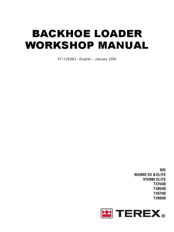 TEREX 760, 820, 860, 880, 970, 980 BACKHOE Workshop Service Repair Manual