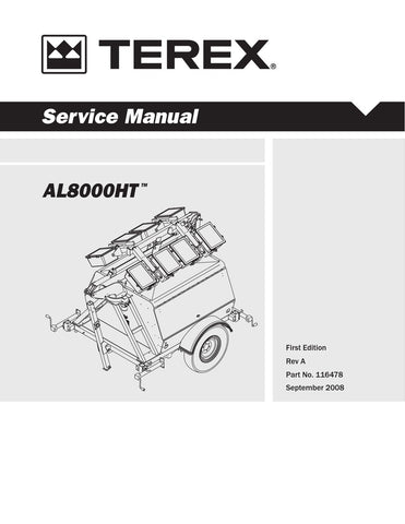 TEREX AL8000HT MOBILE LIGHTING TOWER Workshop Service Repair Manual Instant Download