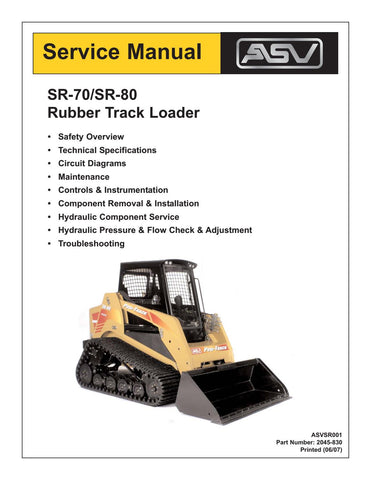 TEREX SR-70, SR-80 RUBBER TRACK Loader Service Repair Manual - PDF File Download