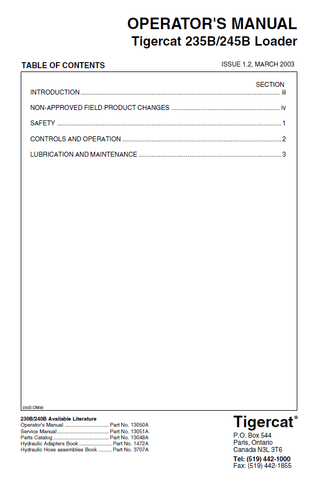 TIGERCAT 235B LOADER MANUAL