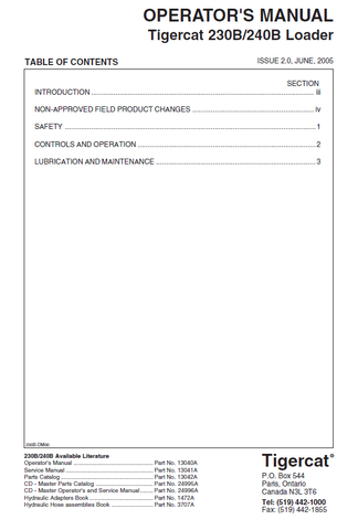 TIGERCAT 240B LOADER MANUAL