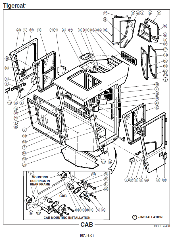 7180900 TIGERCAT 718 FELLER BUNCHER PARTS CATALOGUE MANUAL (7180101 - 7180900)