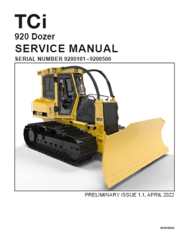 Tiger Dozer TIGERCAT 920 DOZER MANUAL