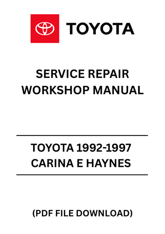 Unlock the full potential of your Toyota Carina E with the comprehensive Haynes Service Repair Workshop Manual, specifically designed for models from 1992 to 1997. This PDF file is your ultimate guide to understanding every aspect of your vehicle, from routine maintenance to complex repairs, ensuring you have the knowledge to keep your car running smoothly.