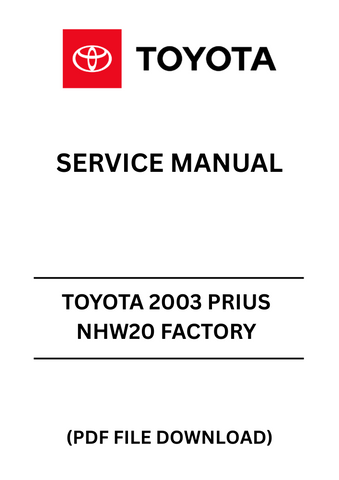 Unlock the full potential of your 2003 Toyota Prius NHW20 with our comprehensive Factory Service Manual in PDF format. This essential guide provides detailed information on maintenance, repair procedures, and troubleshooting, ensuring you have everything you need to keep your vehicle running smoothly.