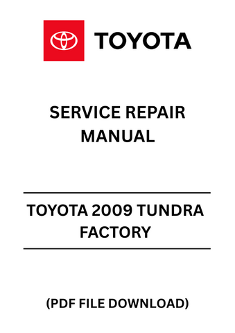 Unlock the full potential of your 2009 Toyota Tundra with our comprehensive Factory Service Repair Manual in PDF format. This essential guide provides detailed instructions and specifications, ensuring you have everything you need for effective maintenance and repairs. Whether you're a seasoned mechanic or a DIY enthusiast, this manual is designed to simplify complex tasks and enhance your vehicle's performance.