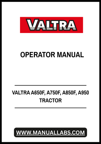 VALTRA A650F, A750F, A850F, A950 TRACTOR OPERATOR MANUAL - PDF FILE