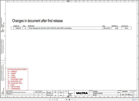 Discover the VALTRA Autocontrol System AC18.0 Electrical Diagram Manual, a comprehensive PDF resource designed for professionals and enthusiasts alike. This manual provides detailed electrical diagrams that simplify the understanding and troubleshooting of the Valtra Autocontrol System, ensuring you have the right information at your fingertips.