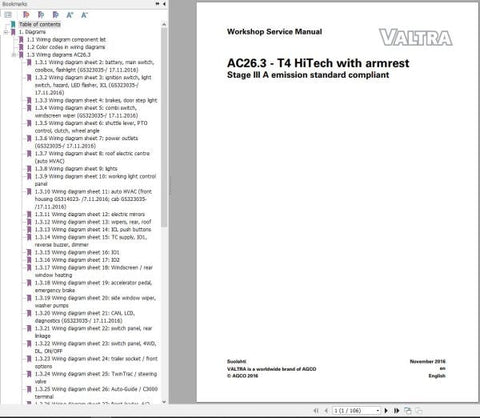 Discover the VALTRA Autocontrol System T4 Hitech Electrical Diagram Manual AC26.3, a comprehensive PDF file designed for professionals and enthusiasts alike. This manual provides detailed electrical diagrams that simplify the understanding and troubleshooting of the Valtra T4 series, ensuring you have the right information at your fingertips.