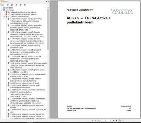 Discover the VALTRA Autocontrol System T4, N4 Active Electrical Diagram Manual AC27.5, a comprehensive PDF resource designed for professionals and enthusiasts alike. This manual provides detailed electrical diagrams that simplify troubleshooting and maintenance, ensuring your Valtra equipment operates at peak performance.