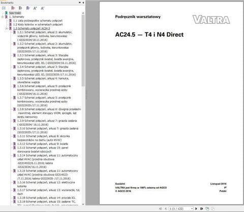 Discover the VALTRA Autocontrol System T4, N4 Direct Electrical Diagram Manual AC24.5, a comprehensive PDF file designed for professionals and enthusiasts alike. This manual provides detailed electrical diagrams that simplify troubleshooting and maintenance, ensuring your Valtra equipment operates at peak performance