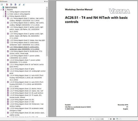 Discover the VALTRA Autocontrol System T4, N4 Hitech Electrical Diagram Manual AC26.51, a comprehensive PDF file designed for professionals and enthusiasts alike. This manual provides detailed electrical diagrams that simplify the understanding and maintenance of your Valtra machinery, ensuring optimal performance and longevity.