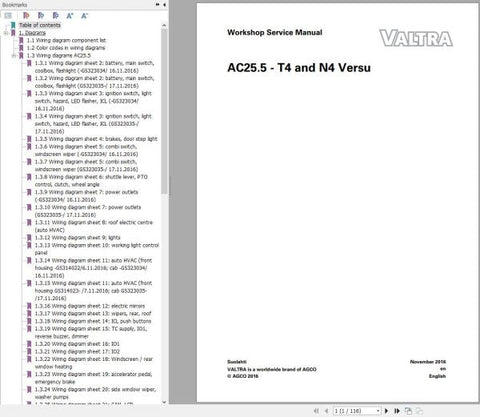 Discover the VALTRA Autocontrol System T4, N4 Versu Electrical Diagram AC25.5, a comprehensive PDF file designed for professionals seeking detailed insights into Valtra's advanced machinery. This essential resource provides a clear and precise electrical diagram, ensuring you have the information needed to optimize performance and maintenance.