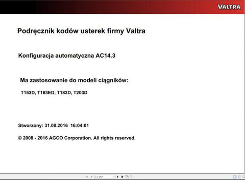  Unlock the full potential of your Valtra machinery with the VALTRA AUTOMATION CONFIGURATION AC14.3 SERVICE CODE MANUAL. This comprehensive PDF file serves as an essential resource for understanding and configuring your Valtra equipment, ensuring optimal performance and efficiency in your operations.