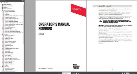 Discover the comprehensive VALTRA N SERIES ACTIVE N134A, N154E, N174A Operator Manual, now available in a convenient PDF format. This essential guide is designed to enhance your understanding and operation of the VALTRA N Series tractors, ensuring you get the most out of your equipment.