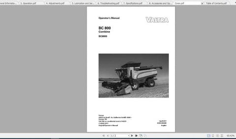 Discover the essential Valtra SA Harvesting BC800 and BC6800 Operators Manual, designed to enhance your operational efficiency and ensure optimal performance of your harvesting equipment. This comprehensive guide provides detailed instructions, troubleshooting tips, and maintenance protocols tailored specifically for your Valtra machinery.