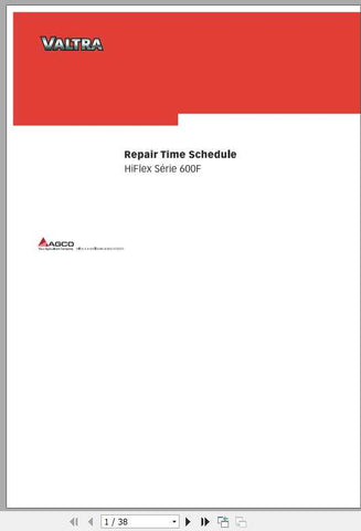 Discover the essential VALTRA SA Harvesting Platform HIFLEX 600F Repair Time Schedule Manual, now available in a convenient PDF format. This comprehensive guide is designed to streamline your maintenance and repair processes, ensuring your harvesting platform operates at peak efficiency.