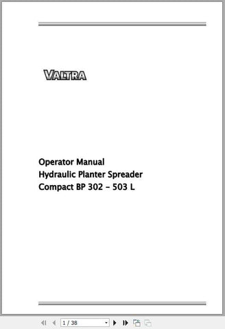 Unlock the full potential of your VALTRA SA Seeding Hydraulic Planter Spreader with the comprehensive Operator Manual in PDF format. This essential guide provides detailed instructions and insights to ensure optimal performance and maintenance of your BP 302, 503, and L models.