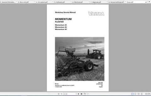 Unlock the full potential of your VALTRA SA Seeding Momentum 24, 30, and 40 with our comprehensive Workshop Service Manual in PDF format. This essential guide is designed to provide you with detailed insights and step-by-step instructions for maintenance and repairs, ensuring your equipment operates at peak performance.