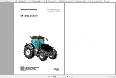 Unlock the full potential of your VALTRA SA TRACTOR S4 SERIES with our comprehensive Workshop Service Manual. This PDF file is designed specifically for models S274, S294, S324, S354, and S374, providing you with essential information to keep your tractor running smoothly and efficiently.