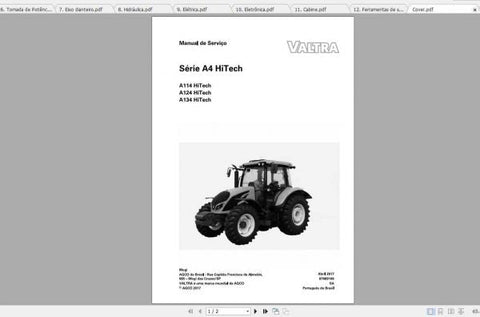 Unlock the full potential of your VALTRA SA TRACTOR SERIES A4 with the comprehensive HITECH A114, A124, A134 Workshop Service Manual. This PDF file is an essential resource for both seasoned mechanics and DIY enthusiasts, providing detailed insights into maintenance, troubleshooting, and repair procedures tailored specifically for your tractor model.