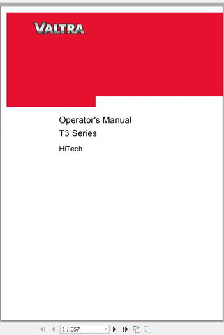 Discover the essential VALTRA SA Tractor T3 Series Hitech Operator’s Manual, now available in a convenient PDF format. This comprehensive guide is designed to enhance your understanding and operation of the T3 Series tractors, ensuring you get the most out of your equipment.