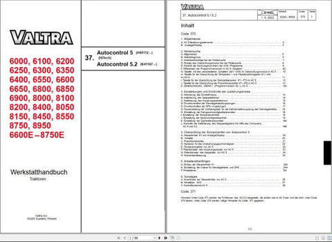Inside this manual, you'll find essential information on troubleshooting, parts identification, and service procedures tailored specifically for your Valtra model. With clear diagrams and expert tips, you can save time and money by tackling repairs yourself, keeping your tractor in peak condition for all your agricultural needs.