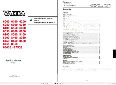 Discover the ultimate resource for maintaining your Valtra Tractor 6000 to 8750E with our comprehensive PDF Service Manual. This digital guide is designed to provide you with detailed insights and step-by-step instructions, ensuring that you can perform repairs and maintenance with confidence and ease.