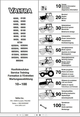 Unlock the full potential of your Valtra Tractor 6000 to 8950HI with our comprehensive Service Training Manual, available in a convenient PDF format. This essential guide is designed to provide you with in-depth knowledge and practical insights, ensuring you can maintain and operate your tractor with confidence.