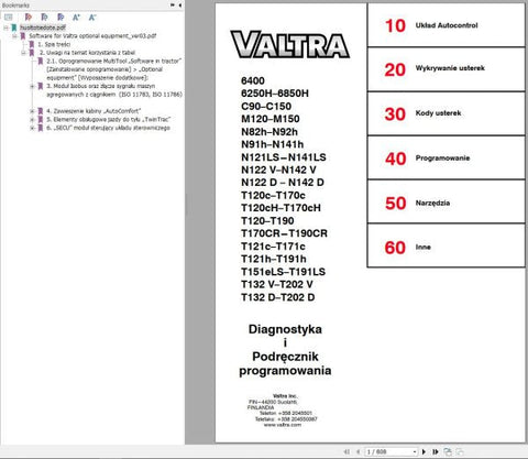 Unlock the full potential of your Valtra Tractor 6400 with the comprehensive T202D Diagnostics and Programming Manual. This essential PDF file is designed to provide you with in-depth insights and step-by-step guidance for troubleshooting and optimizing your tractor's performance.
