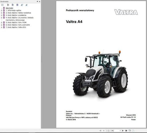 Unlock the full potential of your Valtra tractor with our comprehensive A4 Error Code Workshop Service Manual. This PDF file is meticulously designed to provide you with detailed troubleshooting steps, ensuring you can quickly identify and resolve any issues related to error codes.