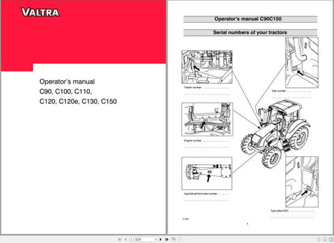Discover the essential VALTRA TRACTOR C90 to C150 Operator’s Manual, now available in a convenient PDF format. This comprehensive guide is designed to enhance your understanding and operation of your VALTRA tractor, ensuring you get the most out of your investment.