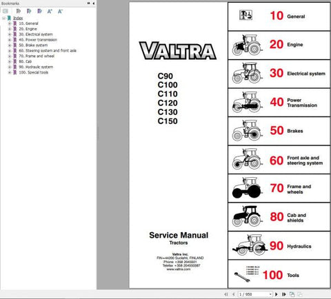 Discover the ultimate resource for maintaining your Valtra C90 to C150 tractor with our comprehensive service manual in PDF format. This essential guide provides detailed instructions, diagrams, and troubleshooting tips to ensure your tractor operates at peak performance.