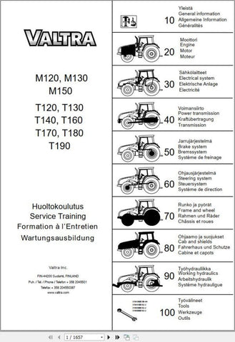 Discover the ultimate resource for maintaining and servicing your Valtra M120 to T190 tractors with our comprehensive Service Training Manual in PDF format. This manual is designed to provide you with detailed insights and step-by-step instructions, ensuring that you can perform repairs and maintenance with confidence and precision.