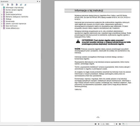 Discover the essential guide for your Valtra Tractor with the N103H to N143H Operator’s Manual in a convenient PDF format. This comprehensive manual is designed to enhance your understanding of your tractor's features, ensuring optimal performance and efficiency in every task.