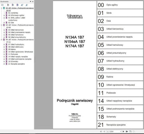 Unlock the full potential of your Valtra tractor with the comprehensive Service Manual for models N134A1B7, N154EA1B7, and N174A1B7. This PDF file is an essential resource for both seasoned professionals and DIY enthusiasts, providing detailed insights into maintenance, troubleshooting, and repair procedures tailored specifically for your tractor.