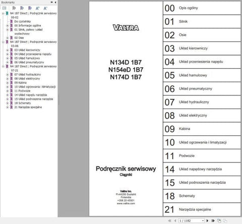 Unlock the full potential of your Valtra tractor with the comprehensive Service Manual for models N134D1B7, N154ED1B7, and N174D1B7. This PDF file is an essential resource for both seasoned professionals and DIY enthusiasts, providing detailed insights into maintenance, troubleshooting, and repair procedures tailored specifically for your tractor.
