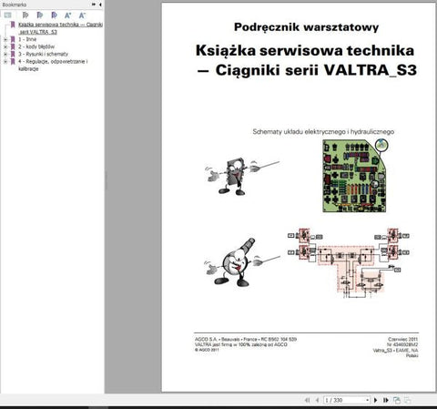 Discover the essential VALTRA Tractor S3 Series Electrical Hydraulics Diagrams Manual, now available in a convenient PDF format. This comprehensive guide is designed for both professionals and enthusiasts, providing detailed diagrams that simplify the understanding of your tractor's hydraulic systems.