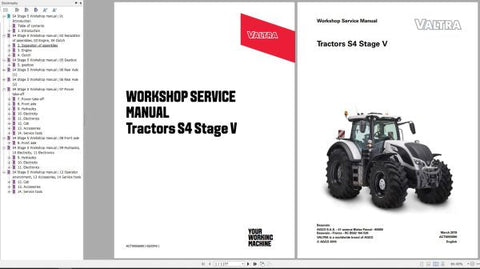 Unlock the full potential of your Valtra S4 Stage V tractor with our comprehensive Workshop Service Manual, available in a convenient PDF format. This essential guide is designed to provide you with detailed insights into maintenance, troubleshooting, and repair procedures, ensuring your tractor operates at peak performance.
