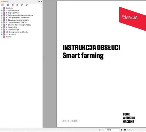 Discover the essential VALTRA Tractor Smart Farming Operator’s Manual (39924305) in a convenient PDF format. This comprehensive guide is designed to enhance your farming experience by providing detailed instructions and insights into the advanced features of your VALTRA tractor.