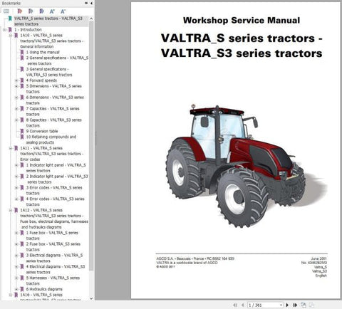 Unlock the full potential of your Valtra S S3 Series tractor with our comprehensive Workshop Service Manual in PDF format. This essential guide provides detailed insights into maintenance, troubleshooting, and repair procedures, ensuring your equipment operates at peak performance.