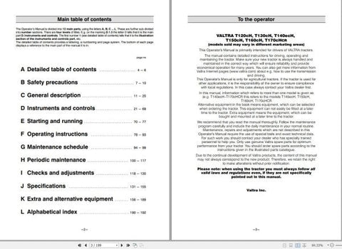 Discover the essential VALTRA TRACTOR T120CH TO T170CHR OPERATOR’S MANUAL (39834213) in a convenient PDF format. This comprehensive guide is designed to enhance your understanding and operation of your VALTRA tractor, ensuring you get the most out of your investment.