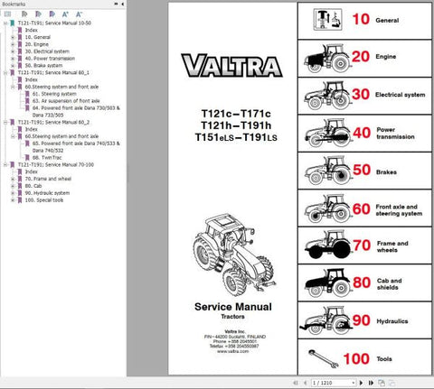 Unlock the full potential of your Valtra tractor with the comprehensive T121C to T191LS Service Manual. This expertly crafted PDF file is your go-to resource for detailed maintenance and repair guidance, ensuring your equipment operates at peak performance