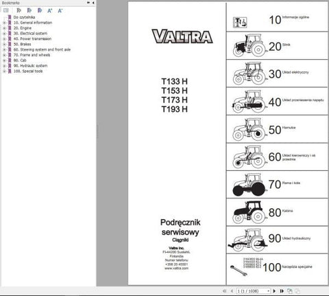 Unlock the full potential of your Valtra tractor with the comprehensive Service Manual for models T133H, T153H, T173H, and T193H. This PDF file is an essential resource for both seasoned professionals and DIY enthusiasts, providing detailed insights into maintenance, troubleshooting, and repair procedures tailored specifically for your tractor.